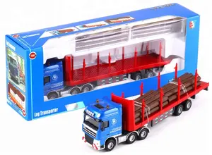 Paduan 1:50 Model Transporter Kayu Truk Angkutan Kendaraan Mobil Mainan Diecast Mainan Model Truk