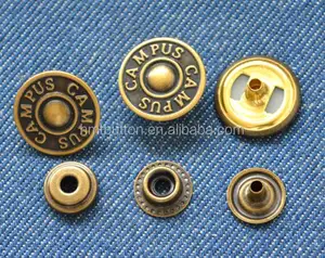 Metal button snaps for leather belts