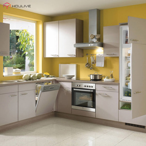 Cuisine en L de petite taille, conception personnalisée, finition mélamine, armoires de cuisine, style moderne, production en usine à bas prix - Product Image 4