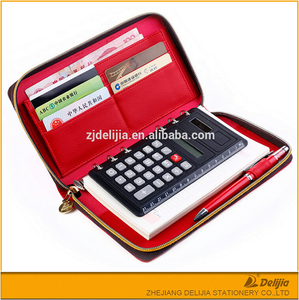 Oficina de negocios barato cerradura de <span class=keywords><strong>la</strong></span> cremallera agenda organizador con <span class=keywords><strong>la</strong></span> calculadora - Product Image 1