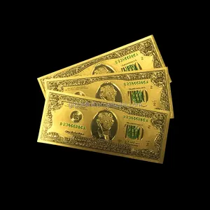 Fábrica de vendas quentes novo produto eua $2 ouro banknote moeda única folha