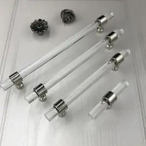 Acrylic Pull Handles New Furniture Handle & Knob Screw Transparent Product Long 14mm Modern for Drawers AL-0001