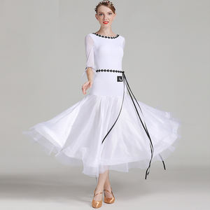 Ventas calientes de alta calidad verde blanco mujeres niñas moda elegante China <span class=keywords><strong>Tango</strong></span> vestidos de baile de salón - Product Image 4