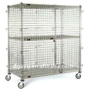 รถเข็นชั้นวางลวด3ด้าน4ชั้นพร้อมแผงปิด - Product Image 2