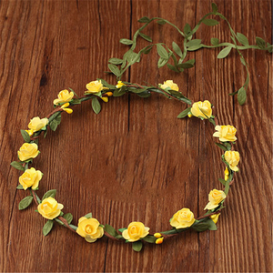 Mori fille couleur <span class=keywords><strong>fleur</strong></span> couronne photographie accessoires coréen mariée diadème bandeau guirlande Floral casque autres fleurs décoratives - Product Image 3