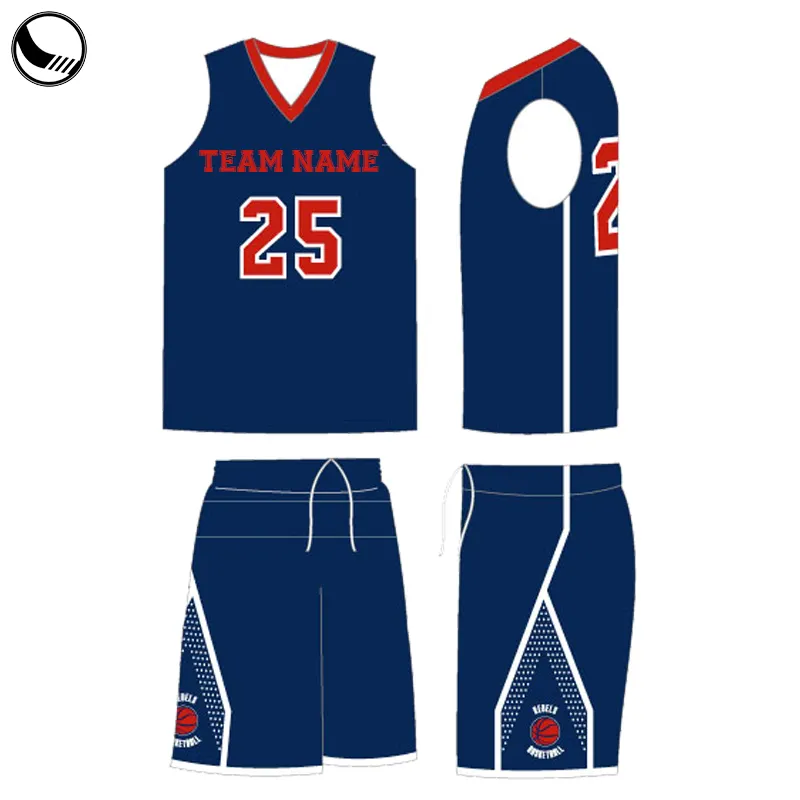 Camisa de basquete design uniforme cor azul padrão