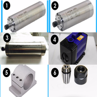 Motor Spindle CNC Kecepatan Tinggi K&R TECH 0.8kw 380V 24000rpm untuk Mesin Bor, Komponen Inti Bearing dengan Sambungan BT30 dan Penjepit