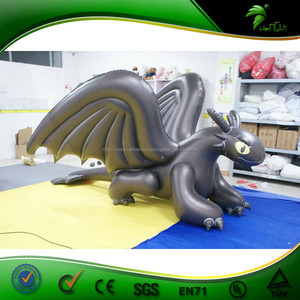 gonfiabili cartoon realistico promozionali gonfiabili drago nero modello animali - Product Image 1