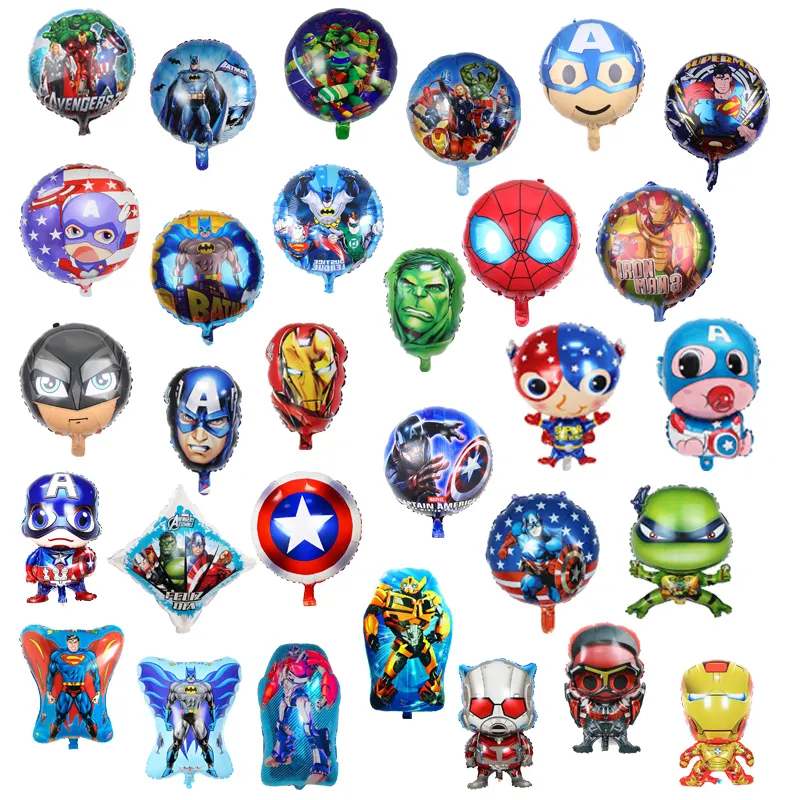 Neue Cartoon Film Charakter Form Folie Helium Ballon Superheld Spiderman Iron-Man Globos für Geburtstags feier Dekorationen