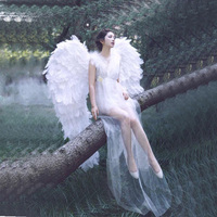 Costume taille adulte grande aile d'ange en plumes d'autruche blanche à vendre ailes pour la décoration