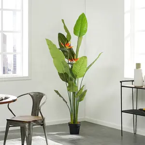 180 cm kunstmatige Strelitzia met bloemen en groene planten ingemaakte home decoratie hotel restaurant decoratieve bonsai