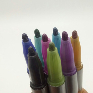 Reliabo precio <span class=keywords><strong>barato</strong></span> de la buena calidad marcador permanente de tinta pluma con Cap. 8-color fantasía de color plata doble línea de pluma de flash - Product Image 3
