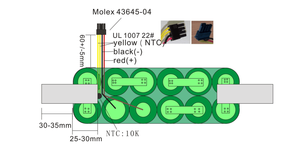 Pacote de Baterias Recarregáveis <span class=keywords><strong>NiMH</strong></span> <span class=keywords><strong>13.2V</strong></span> para Uso Industrial, 1500mAh, 11 Células - Product Image 2
