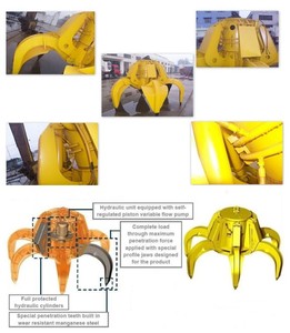 Garra Hidráulica Eléctrica Industrial para Residuos de Cáscara de Naranja, Control Remoto Inalámbrico, Cuchara de Agarre para Grúa en Venta - Product Image 4