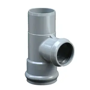 ERA PVC PN10 Pipe Fittings Two Faucet One Insert Redução Tee Com PVC Pressure Fittings com gaxeta