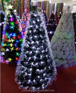 Fiber optik yılbaşı ağacı beyaz farklı flaş led ve fiber