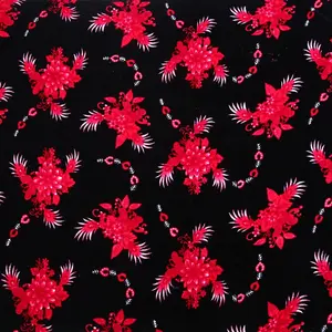 Le moins cher 100% polyester prix par mètre pakistan tissé floral imprimé 5000 velours tissu pour canapé ou vêtement