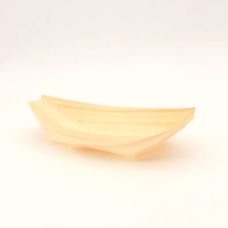 Eko japon servis tabağı biyobozunur tepsi tek kullanımlık bambu suşi tekne tabağı tabak çanak karton ve gıda plastik ahşap beyaz