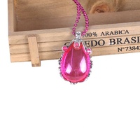 Collier de perles connectées rose style boîte creuse, bijoux fantaisie pour petite princesse, idéal pour les déguisements et les décorations de fête