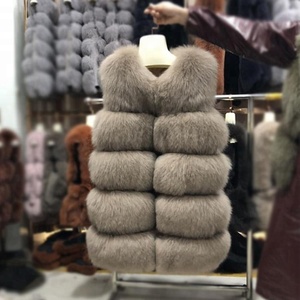 Fábrica estilo largo abrigo sin mangas Chaleco de piel de <span class=keywords><strong>Fox</strong></span> Real - Product Image 5
