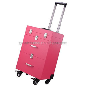 AW Professional 14x9x20 "Nail Artist 4 ruote Rolling Makeup Case Cosmetic Artist Trolley - Product Image 2