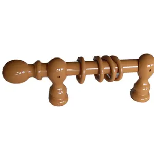 Wood Finials Brackets Curtain Pole Set ball finial OEM 35MM Wood Curtain Rod Wood Rings Endcap ACCESSORIES Set