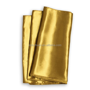 Restaurant Decorated Smooth Gold Satin <strong>Table</strong> <strong>Runner</strong> - Product Image 1