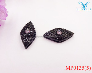 Pavent diamant evil eye <span class=keywords><strong>charm</strong></span> connecteur résultats de bijoux pistolet noir designer pierre de <span class=keywords><strong>lune</strong></span> evil eye - Product Image 4