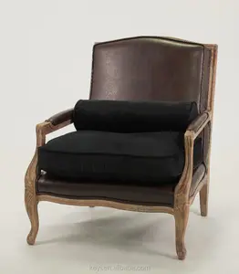 Antieke Stijl Coco Materiaal Verkocht Beuken Luxe Fauteuil/Hand Gesneden Enkele Houten Sofa Stoel (FC4386)