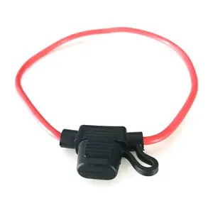 Newest car plastic auto mini blade inline fuse holder with red wire