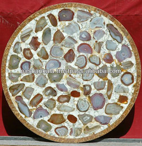 Haut de Table basse en pierre d'agate, plateau de Table en pierre naturelle - Product Image 1