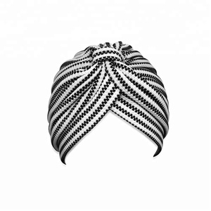 थोक कस्टम धारीदार Beanie पगड़ी केमो टोपी कैंसर रोगियों के लिए सिर पर लपेट कैप Headwear - Product Image 2