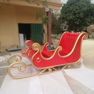 Traîneau de Noël en fibre de verre grandeur nature <span class=keywords><strong>avec</strong></span> <span class=keywords><strong>rennes</strong></span> dynamiques pour l'extérieur, à vendre - Product Image 4