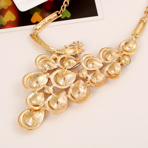 Mode <span class=keywords><strong>paon</strong></span> Cristal Collier Boucle D'oreille Ensemble De Bijoux De Mariage Pour Les Femmes - Product Image 5