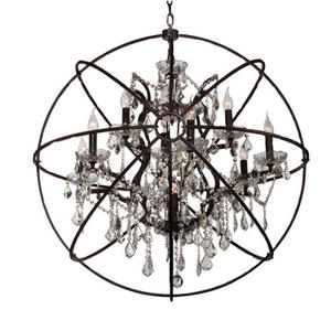 Paese americano teodolite meridionale circolare antico industriale Retro cristallo globo di ferro <span class=keywords><strong>lampadario</strong></span> per ristoranti - Product Image 3