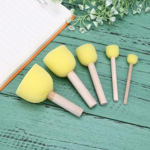 Lot de 5 pinceaux éponge à manche en bois pour enfants, pour <span class=keywords><strong>dessin</strong></span>, <span class=keywords><strong>peinture</strong></span>, graffiti, fournitures scolaires - Product Image 3