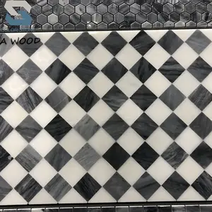 2019 hot migliore prezzo di vendita lucido nuovo carrara grigio mattonelle di mosaico di marmo