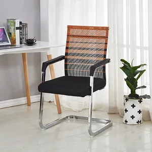 Italiaanse stijl hoge kwaliteit kantoormeubilair mesh structuur stof roestvrij stalen boog been bureaustoel