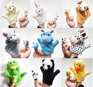 Conjunto de animales pequeños, marionetas divertidas de felpa, 10 Uds., venta al por mayor