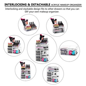 Makeup Storage Organizer Makeup with <strong>Drawers</strong> <strong>Plastic</strong> Cosmetic Organizer Makeup <strong>Set</strong> Professional - Product Image 3
