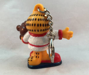 Porte-clés en PVC miniature en forme de <span class=keywords><strong>Garfield</strong></span>, mini porte-clés en PVC <span class=keywords><strong>3D</strong></span>, porte-clés en forme personnalisée <span class=keywords><strong>3D</strong></span> - Product Image 2