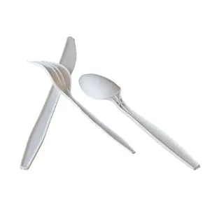 Nhựa Dùng Một Lần Tre PLA Dao Kéo Ngã Ba/Dao/Muỗng/Flatware Set Cho Bữa Ăn Tối Phương Tây