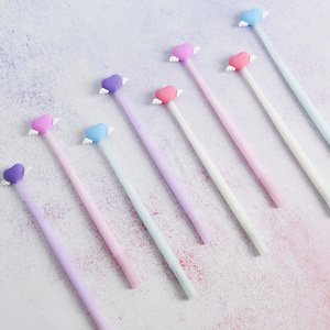 Cute Kawaii Korean School Student Girls Silicone love <strong>Heart</strong> <strong>Pens</strong> Gel <strong>Pens</strong> with 0.5mm Black Blue Ink Stationery 4 Colors - Product Image 2