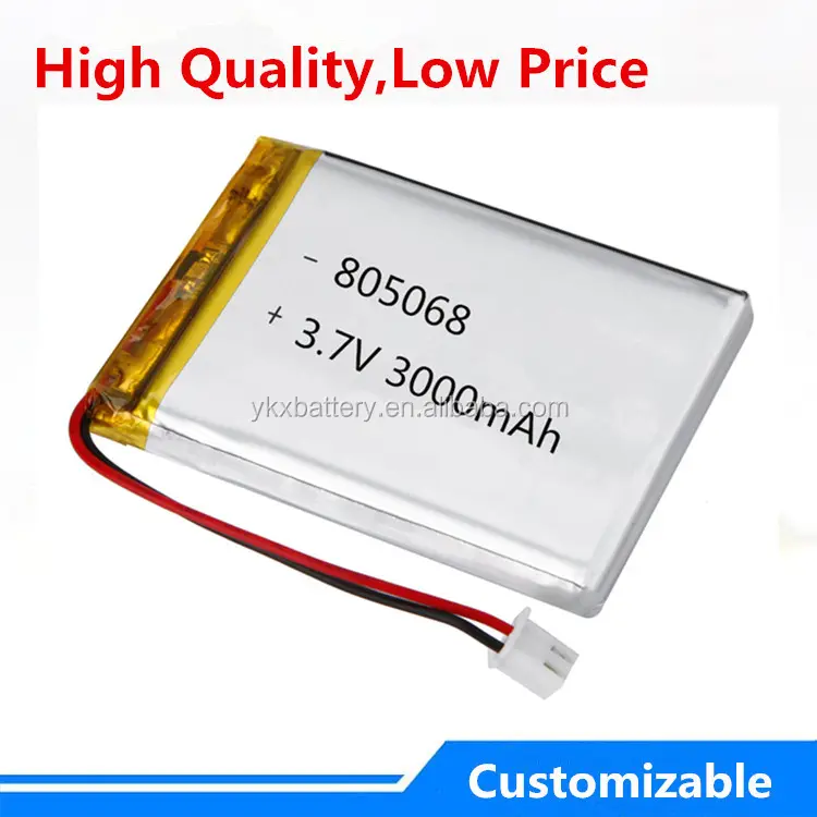 Bán Có Thể Sạc Lại 103085 805068 Li Ion Lipo Pin Lithium Polymer Phẳng 3.7V 3000Mah 11.1wh