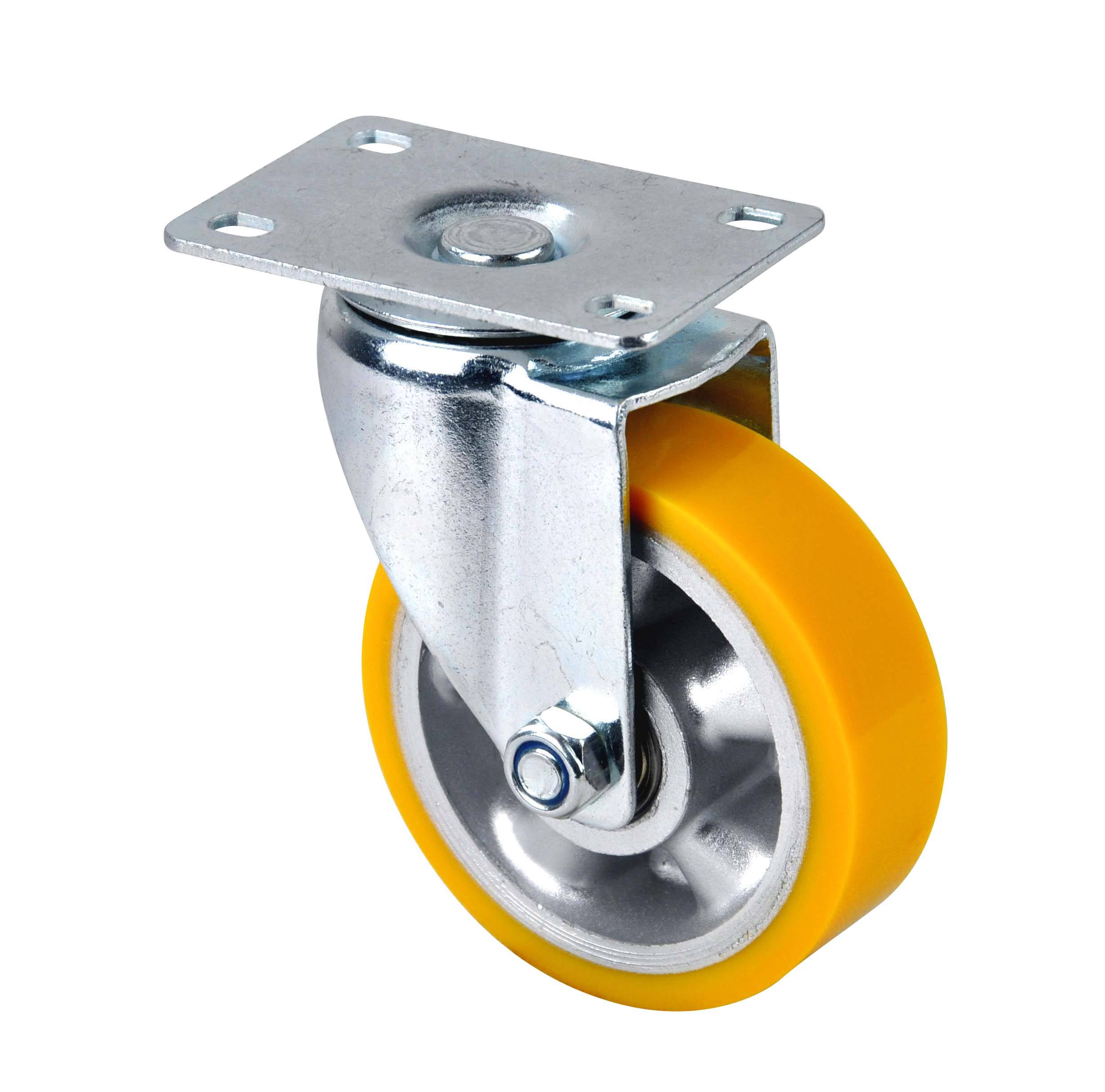Source Factory Products 100X32mm Mute Double Ball Bearing Aluminum Core Polyurethane Caster Wheel