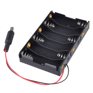 Boîtier de rangement pour 6 piles AA 1,5 V avec prise d'alimentation DC2.1, boîte de rangement DIY pour 6 piles AA 9 V - Product Image 1
