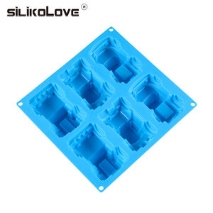 Food Grade Certificato 6 Cavità Carino 3D Auto A Forma di Torta Del Silicone Della Muffa - Product Image 2