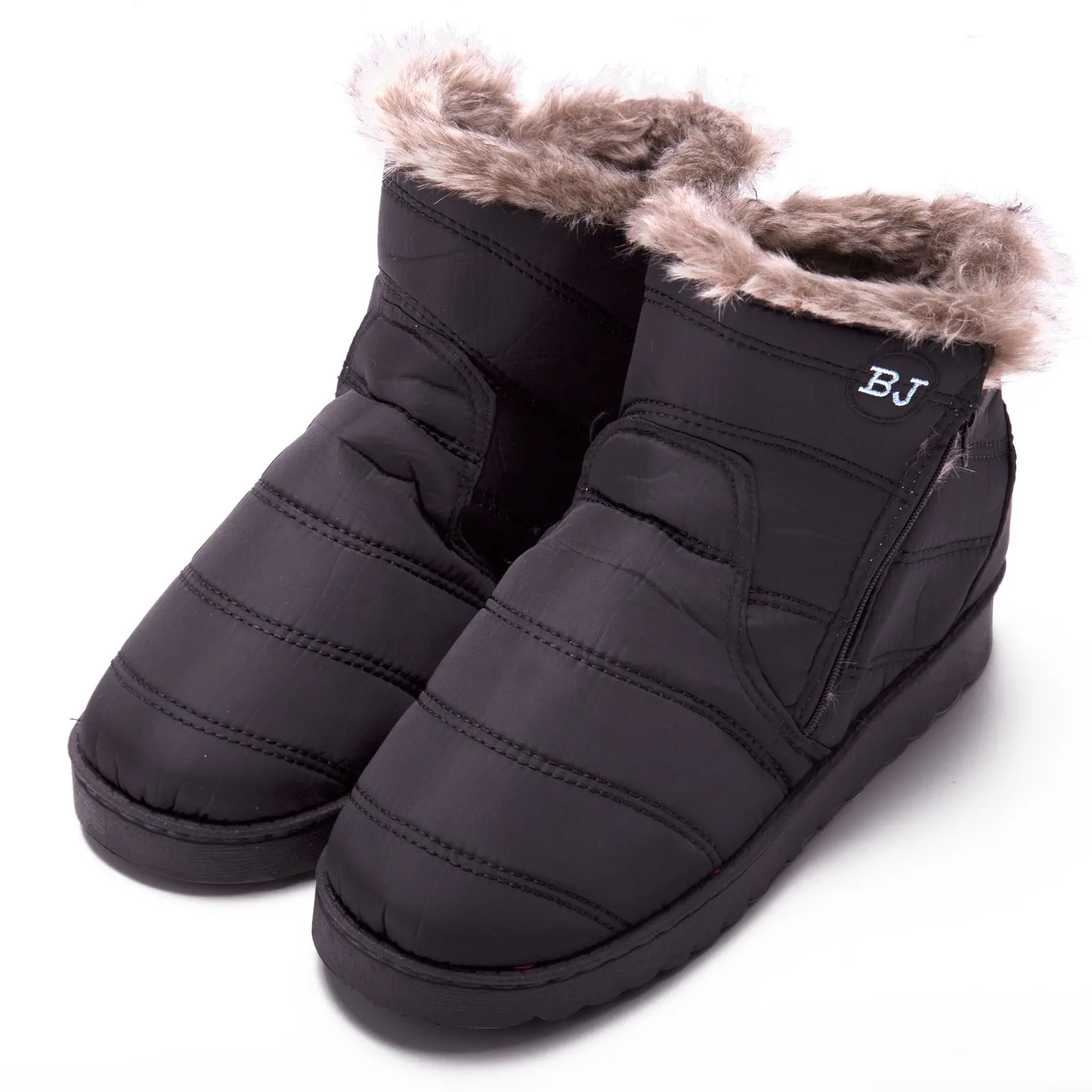 Waterproof Snow Sneakers Boots Fur Lined Ankle High-Top Outdoor Slip-on Booties Anti-Slip Winter Shoes for Womens Men