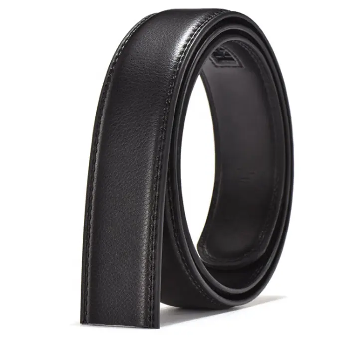 Men's Leather Ratchet Belt Strap Only 35mm 1 3/8 Inches Leather Belt without Buckle Adjustable