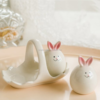Salt und Pepper Shaker Animal Bunny Shape Ceramic Cute Wedding Favors Herb & Spice Tools Box Restaurant 15.2*8*9.5cm Everyday